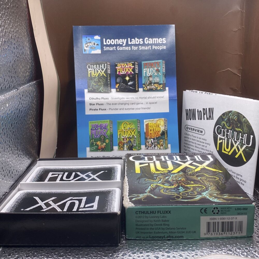 Cthulhu Fluxx Card Game by Looney Labs USA 2-6 Players Ages 13 to Adult 2012
